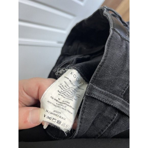 Kookai Freya Jeans Black Wash High Waisted Skinny Distressed Ankle Size 36 - Picture 8 of 8